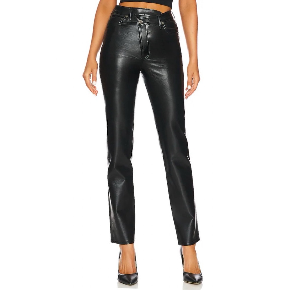 AGOLDE Criss Cross Straight Leather Pant